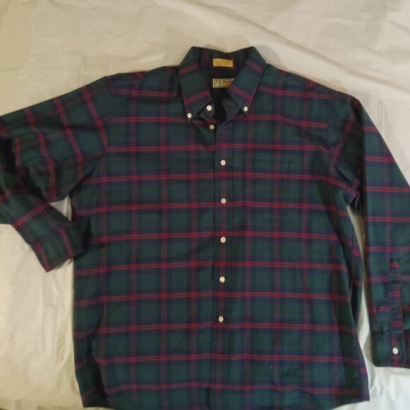 L.L. Bean Other - Vintage L.L. Bean Plaid Button Up USA Large Colorful Vtg EUC Green Button Up